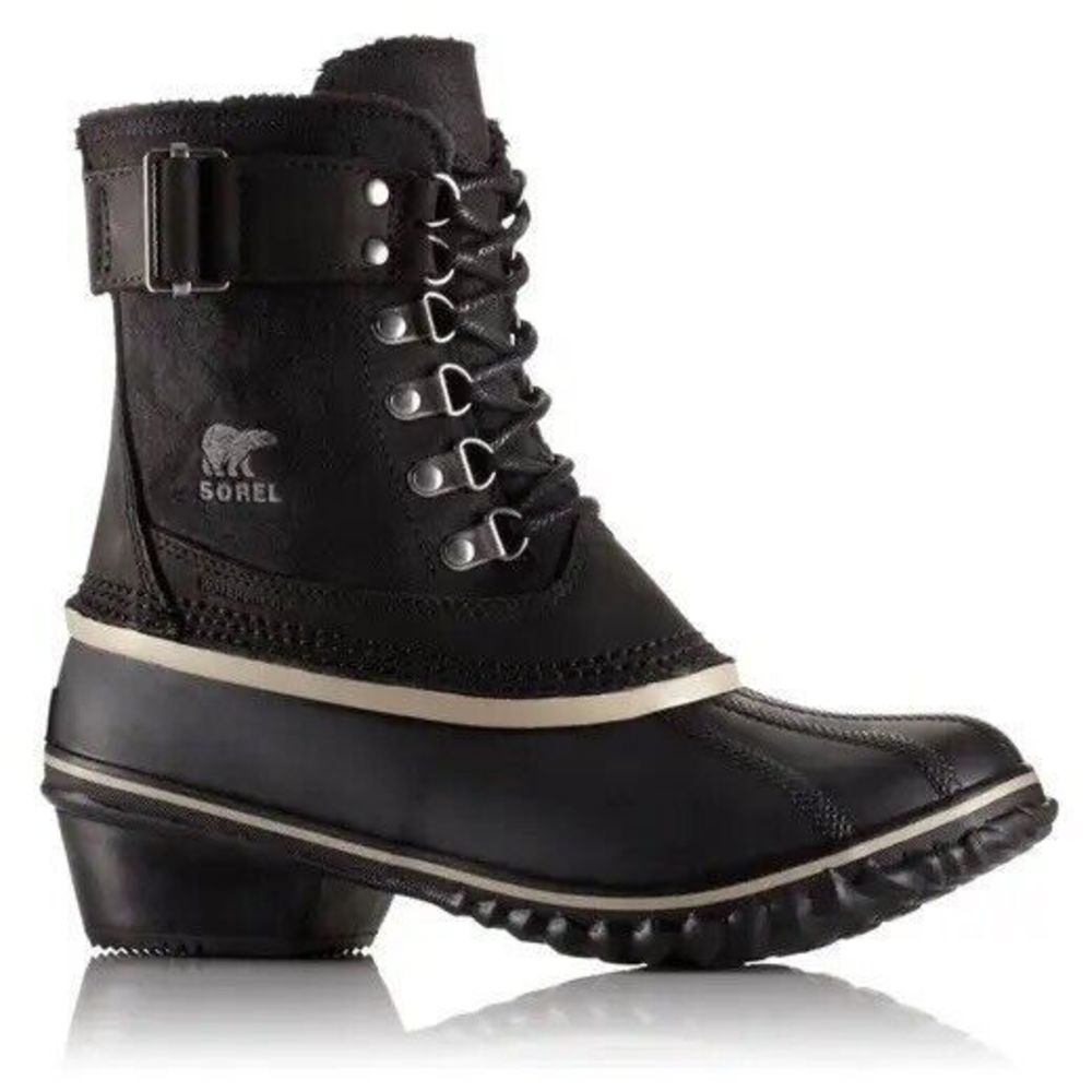 SOREL Women Winter Fancy Lace II Cold Weather Boot, Black/Silver Sage Sz 7